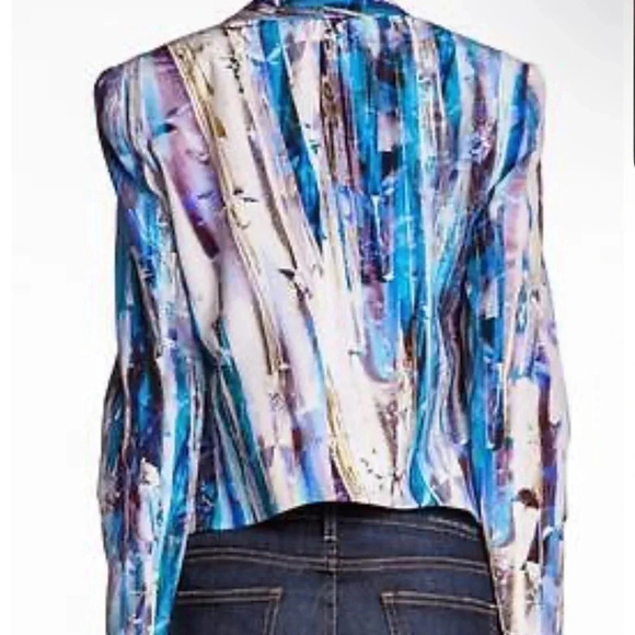 Rebecca Minkoff Becky Blazer Silk w/ Shawl Collar and Light Shoulder Pads Sz sm - Picture 15 of 15